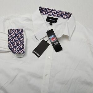 New York Giants Shirt Mens XL White NFL Football Dress Button Front J Palmer